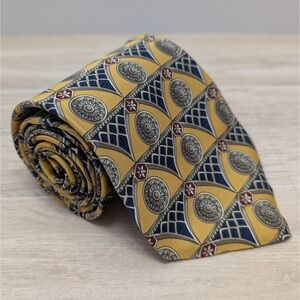 Vintage Hatfield House Silk Tie Gladiator Shield Medallion Coliseum Arches USA